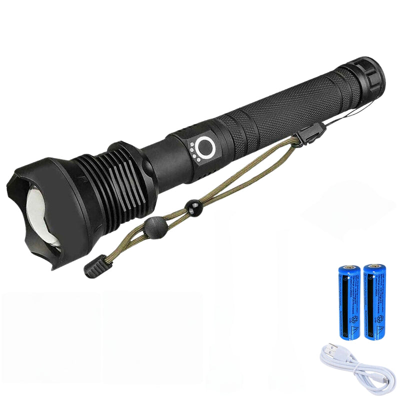 Ultra Bright LED Tactical Flashlight 3 Modes Zoom Torch USB Charging