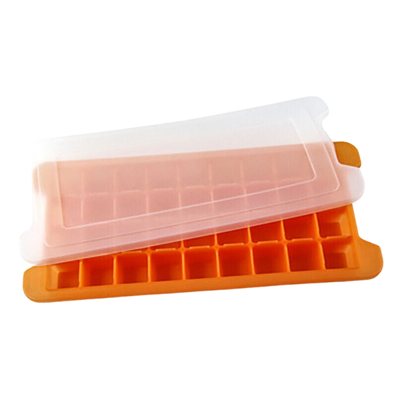 Silicone Ice Cube Whiskey Tray With Lid Mold Maker Tool