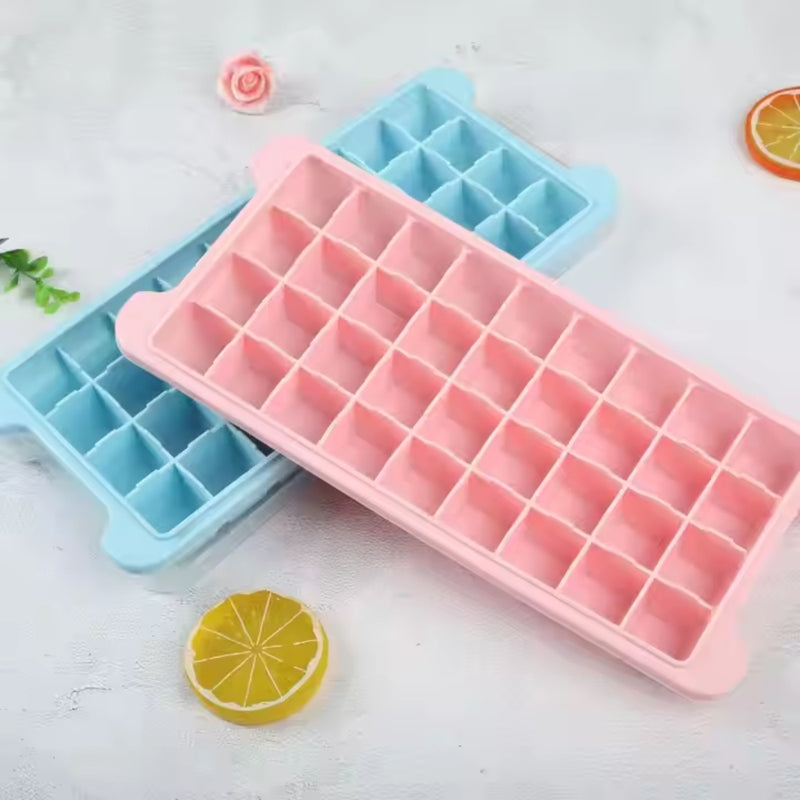 Silicone Ice Cube Whiskey Tray With Lid Mold Maker Tool