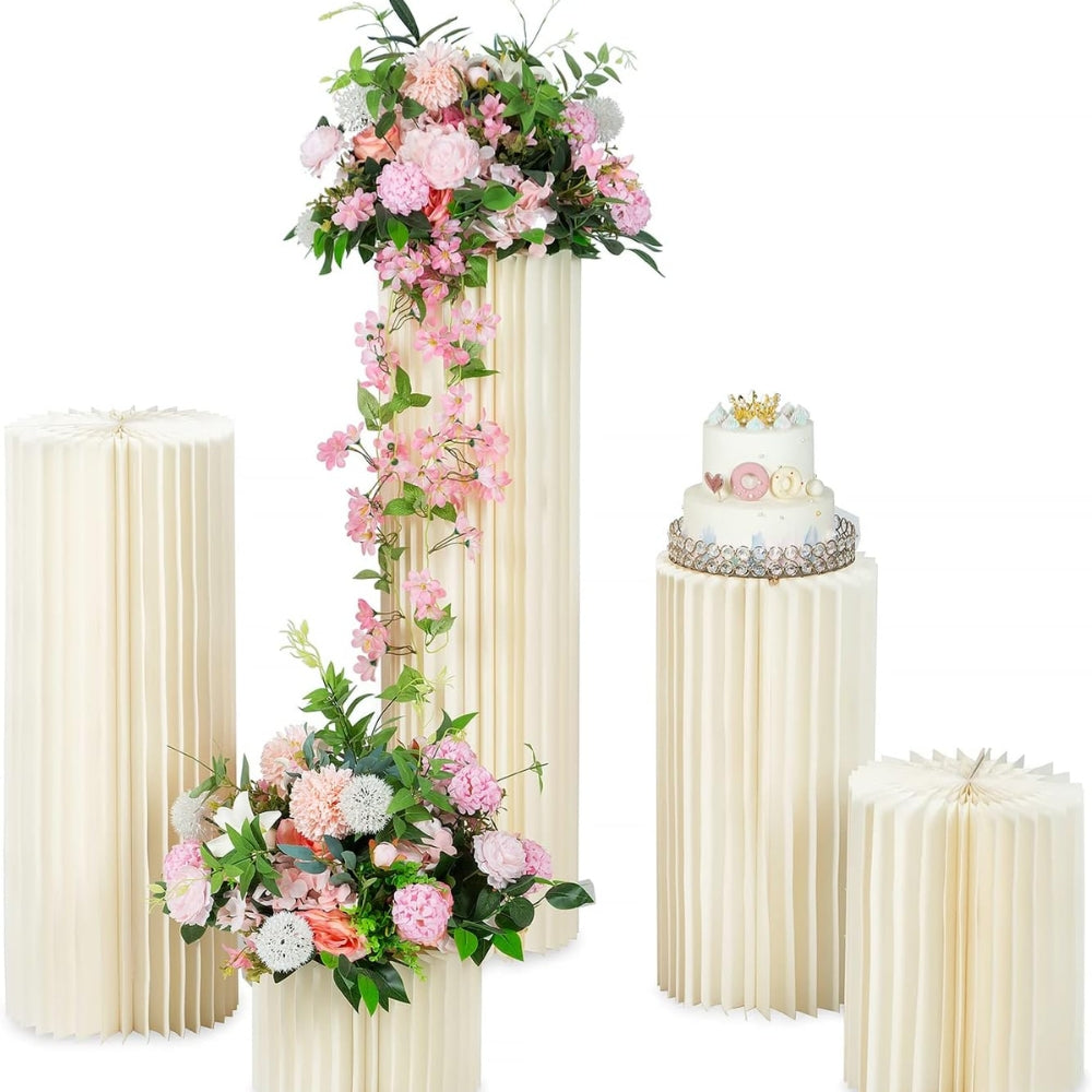 Carboard Round Plinth Cylinder Pedestal Wedding Flower Display Stand