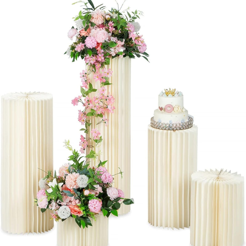 Carboard Round Plinth Cylinder Pedestal Wedding Flower Display Stand