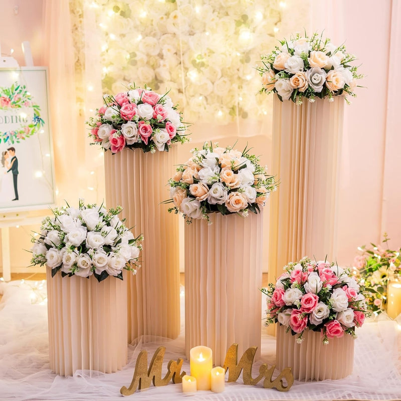 Carboard Round Plinth Cylinder Pedestal Wedding Flower Display Stand