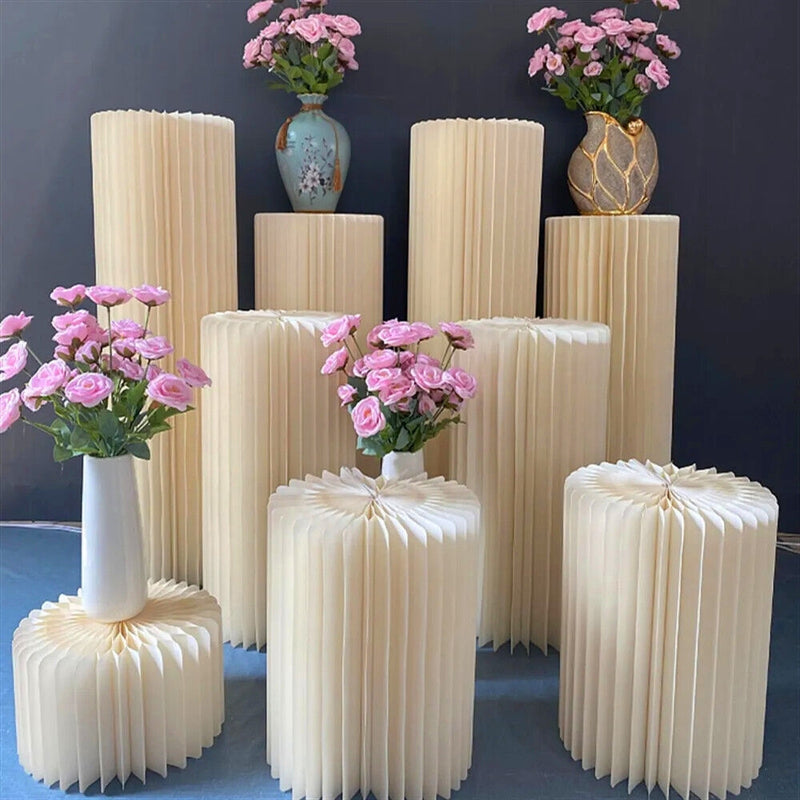 Carboard Round Plinth Cylinder Pedestal Wedding Flower Display Stand