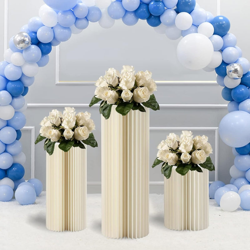 Carboard Round Plinth Cylinder Pedestal Wedding Flower Display Stand