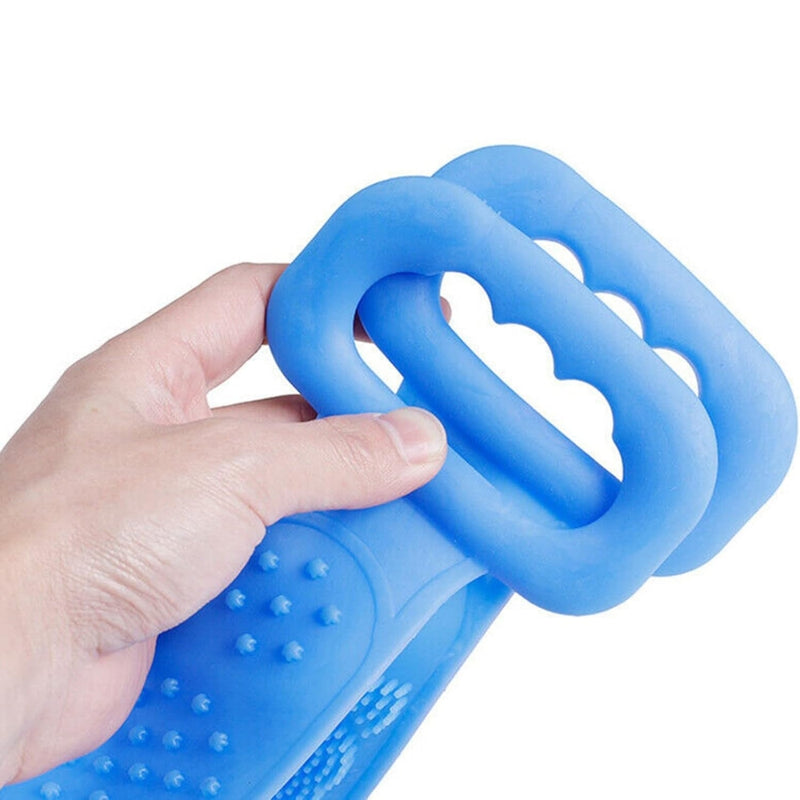 Bath Towel Silicone Exfoliating Back Strap Scrub Shower Body Scrubber