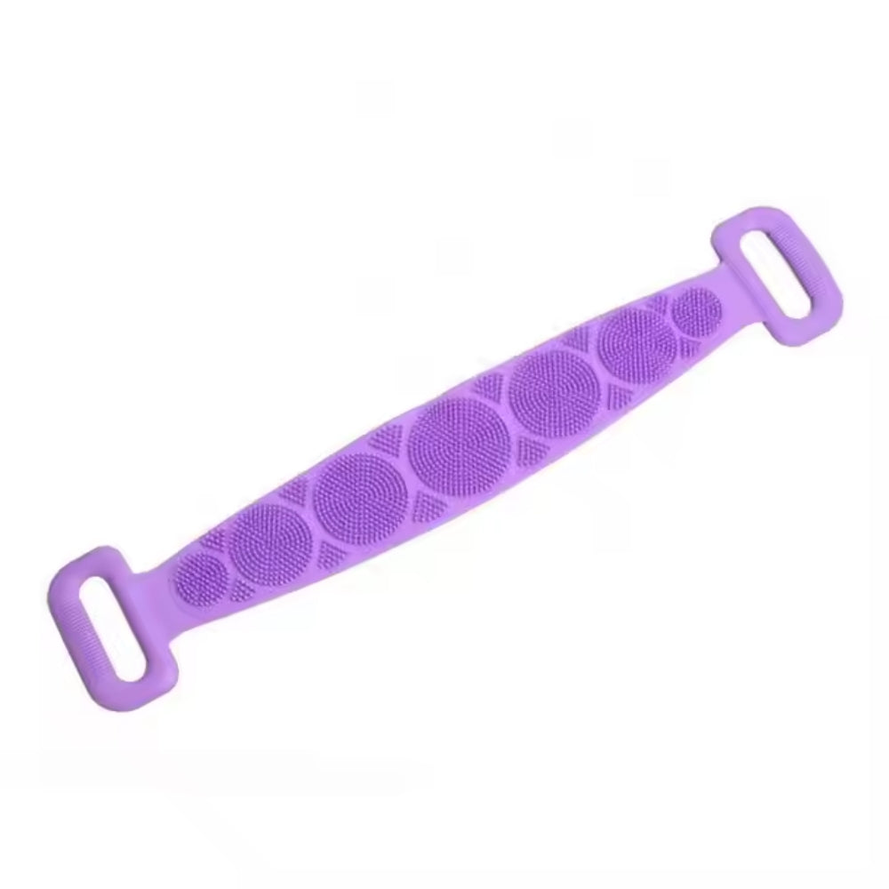 Bath Towel Silicone Exfoliating Back Strap Scrub Shower Body Scrubber