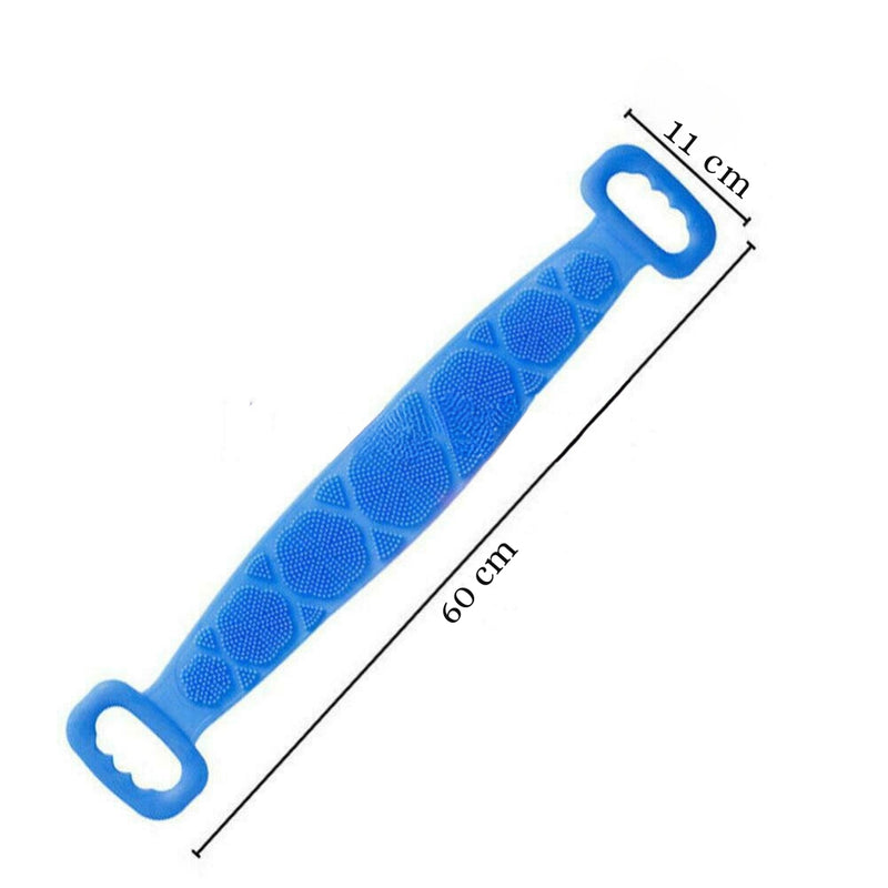 Bath Towel Silicone Exfoliating Back Strap Scrub Shower Body Scrubber