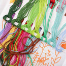 Embroidery Beginners DIY Cross Stitch Kits Pre Printed Floral Pattern With Hoop