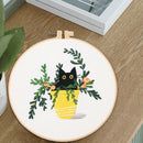 Embroidery Beginners DIY Cross Stitch Kits Pre Printed Floral Pattern With Hoop