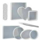 Coaster Cup Mat Mold Round Silicone Mould Kit for Craft DIY Epoxy Resin