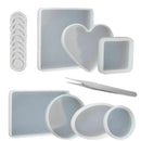 Coaster Cup Mat Mold Round Silicone Mould Kit for Craft DIY Epoxy Resin