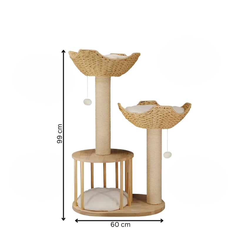 3 Tier Cat Climbing Tree Indoor Kittens Activity Center Tower with Scratching Post