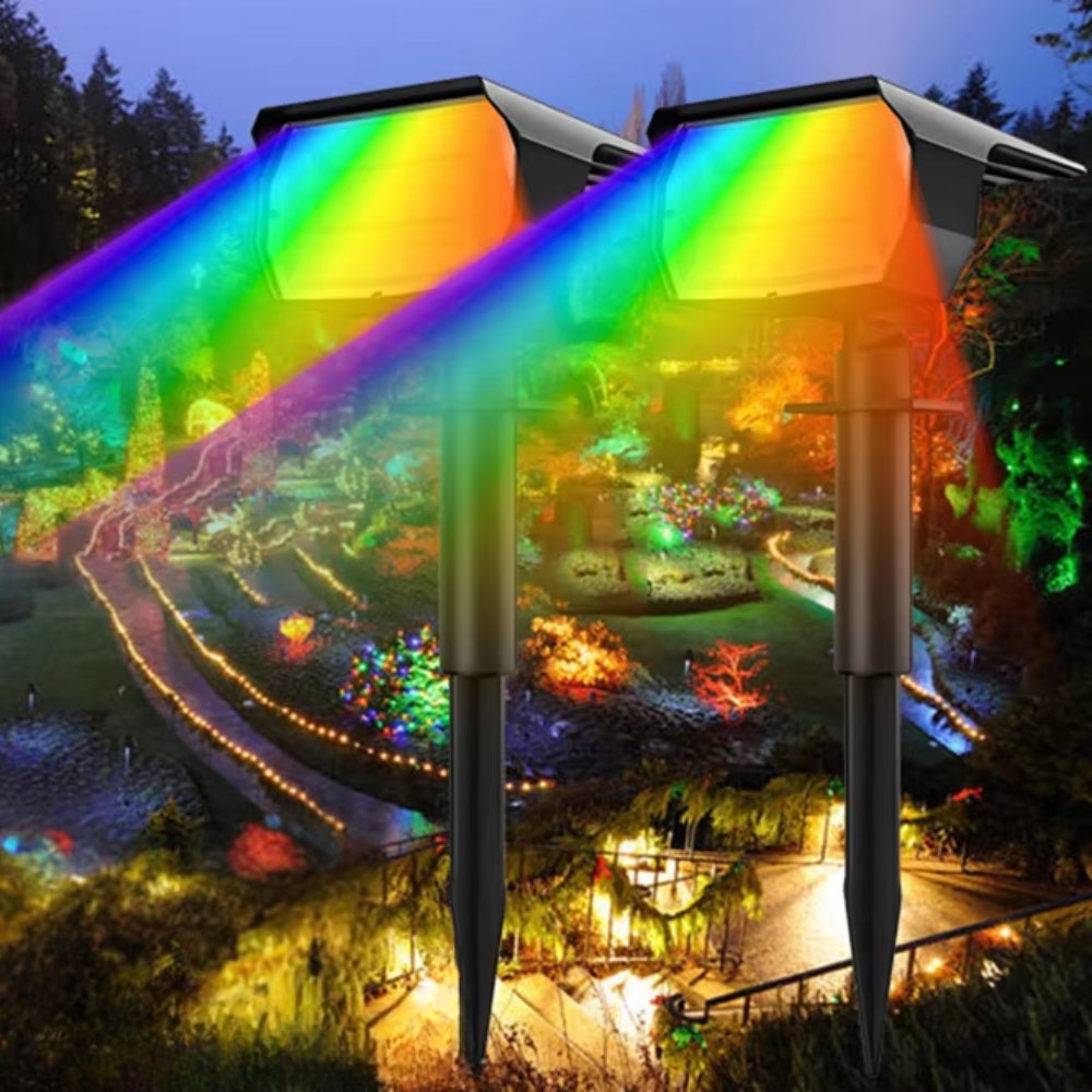 RGB Solar Spotlight Outdoor Solar Landscape Spot Powered Wall Lights Waterproof