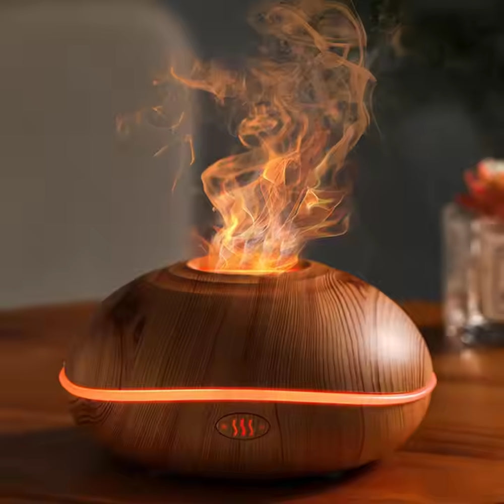 Fire Flame Aromatherapy Diffuser Humidifier with 7 Flames Effect