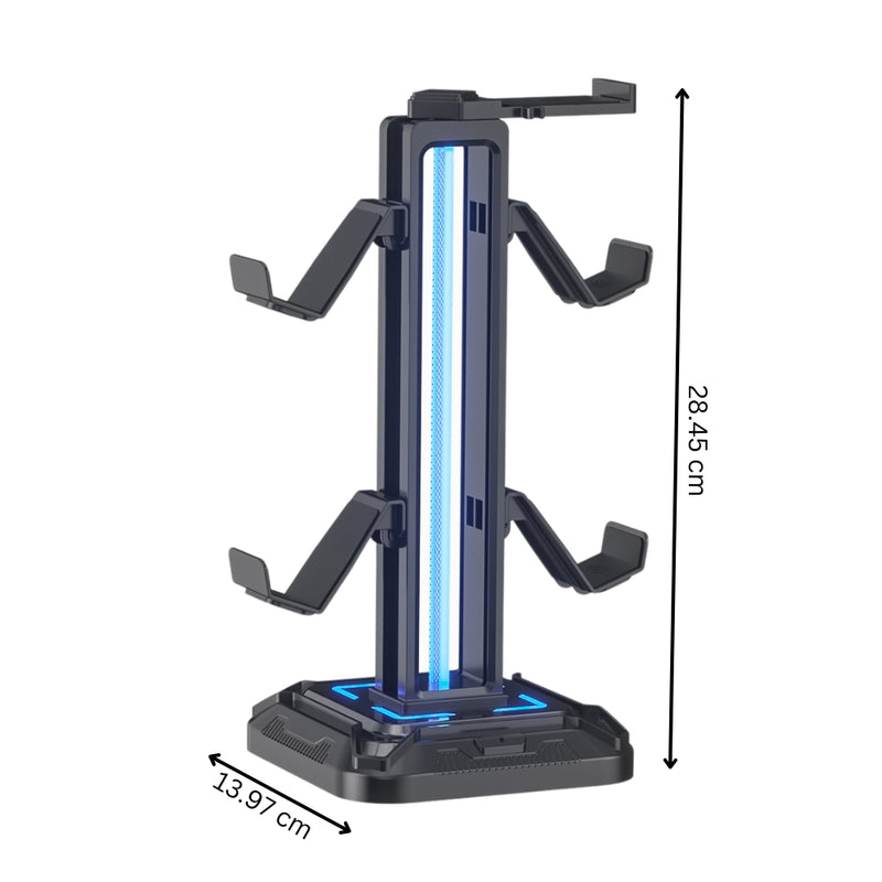Controller Stand with 9 Light Modes Headset Holder for Desk Stand