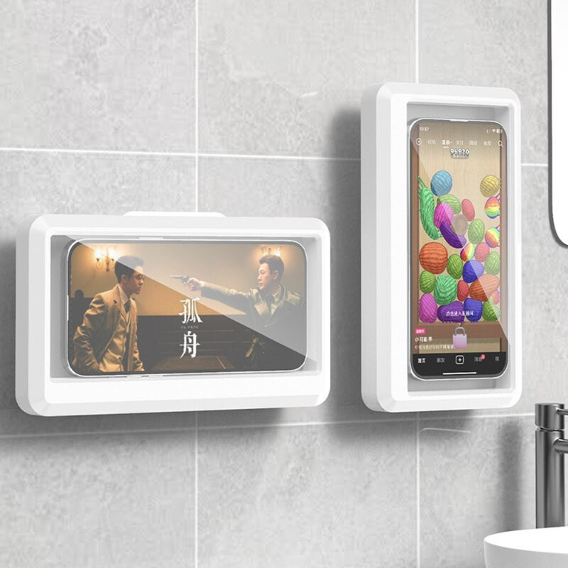 Waterproof Bathroom Phone Holder Wall Box with Self-Adhesive