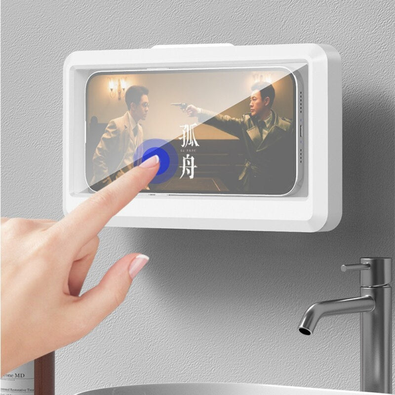 Waterproof Bathroom Phone Holder Wall Box with Self-Adhesive