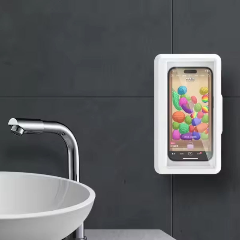 Waterproof Bathroom Phone Holder Wall Box with Self-Adhesive