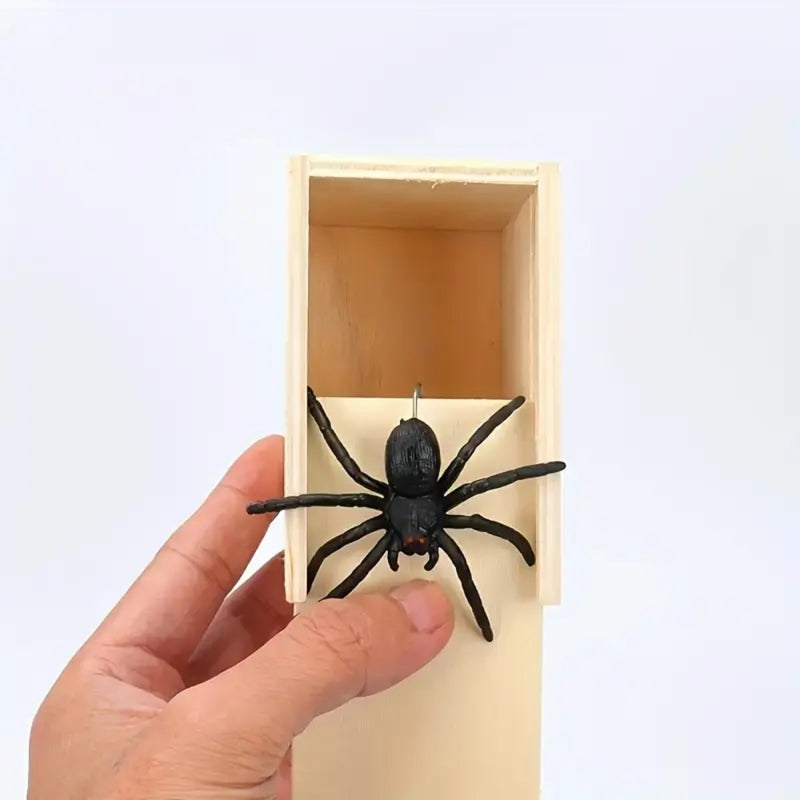 Wooden Prank Spider Scare Box