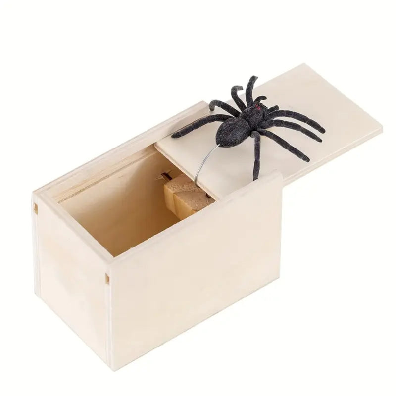 Wooden Prank Spider Scare Box