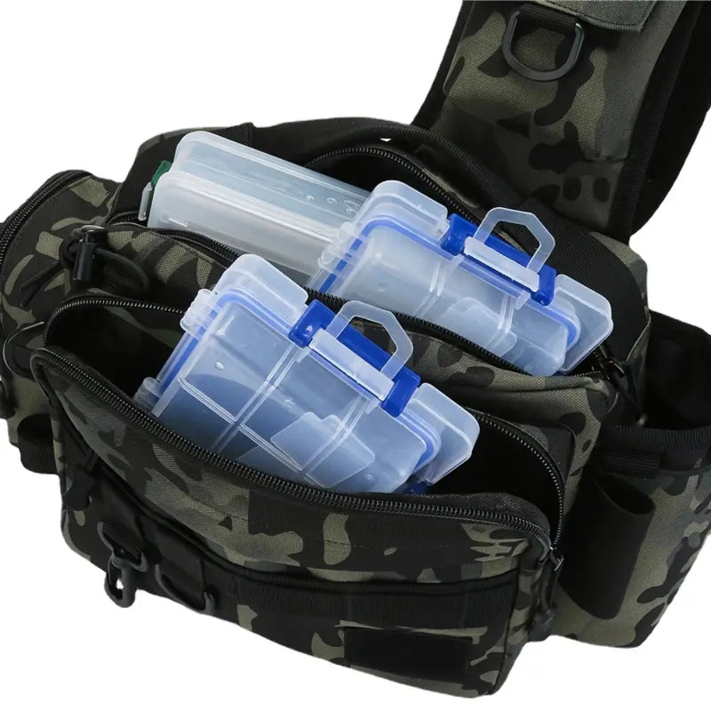 Fishing Tackle Backpack with Rod Holder and Gear Storage