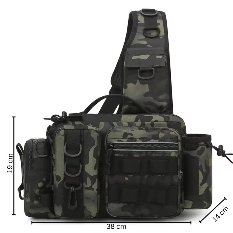 Fishing Tackle Backpack with Rod Holder and Gear Storage