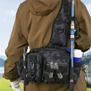 Fishing Tackle Backpack with Rod Holder and Gear Storage