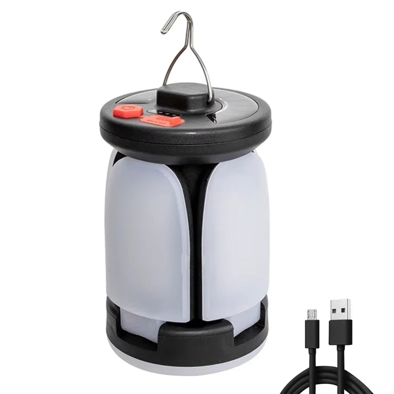 Solar LED Camping Lantern Rechargeable Power Bank Foldable Light Modes