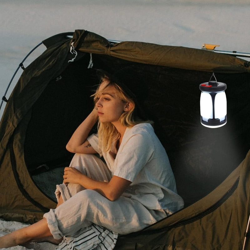 Solar LED Camping Lantern Rechargeable Power Bank Foldable Light Modes