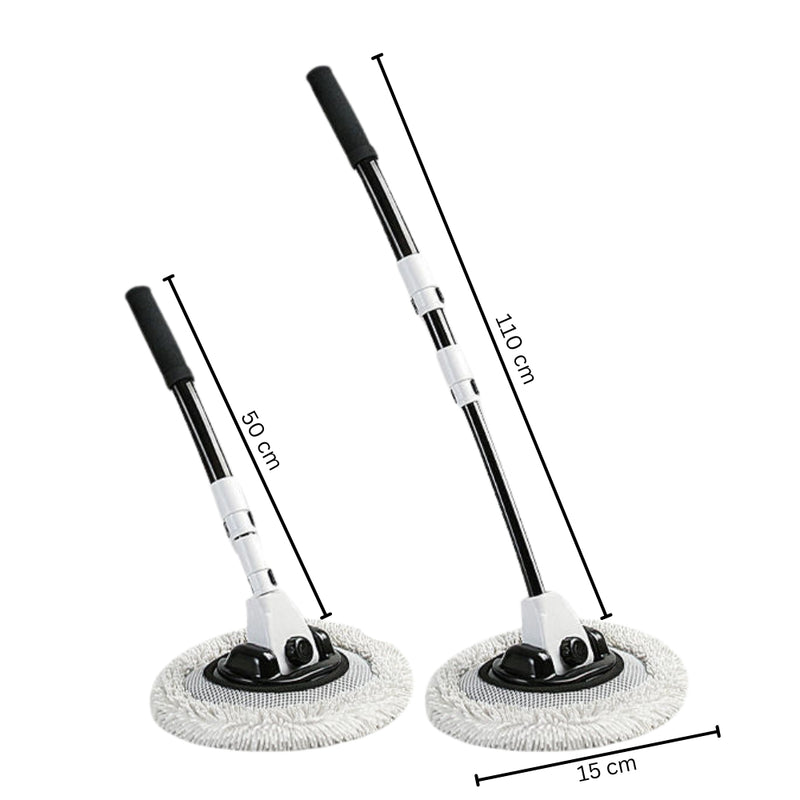 Chenille Car Wash Brush Telescoping Long Handle Cleaning Mop Tool