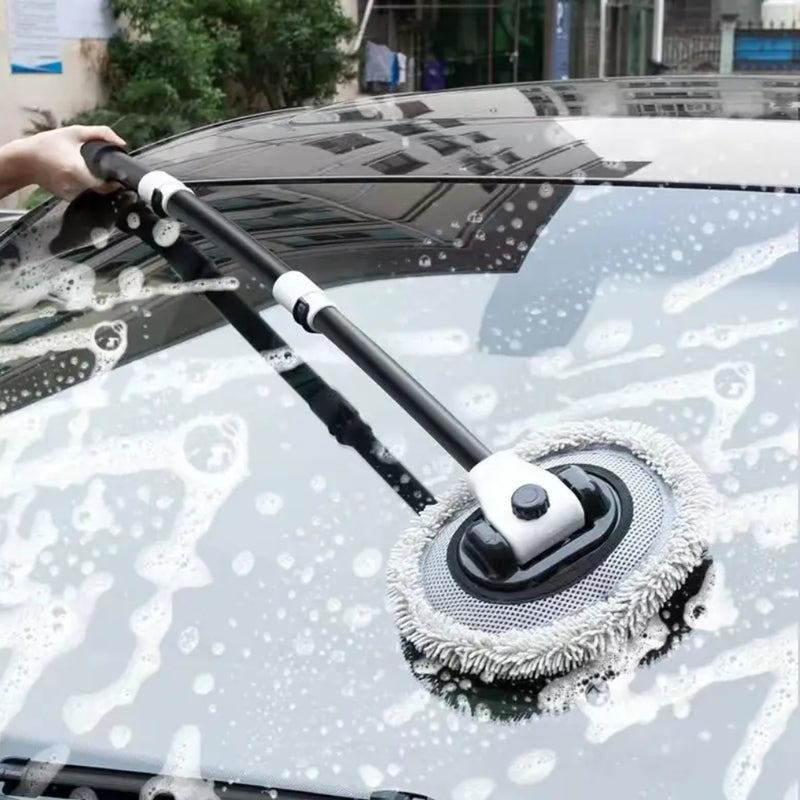 Chenille Car Wash Brush Telescoping Long Handle Cleaning Mop Tool