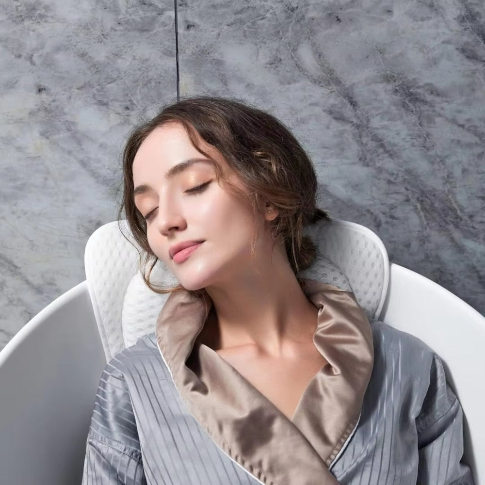 Bath Pillow with Neck and Back Support Spa Cushion Headrest