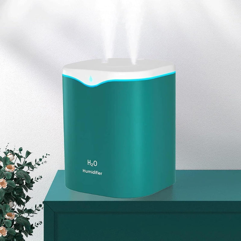 USB Air Humidifier with Dual Spray Ports and Essential Oil Diffuser