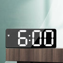 Electronic LED Digital Alarm Clock with Large Display and Mirror Design