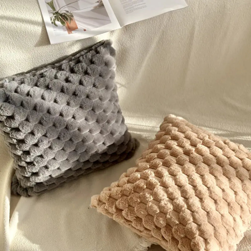 3D Soft Plush Turtle Pineapple Grid Throw Pillowcase