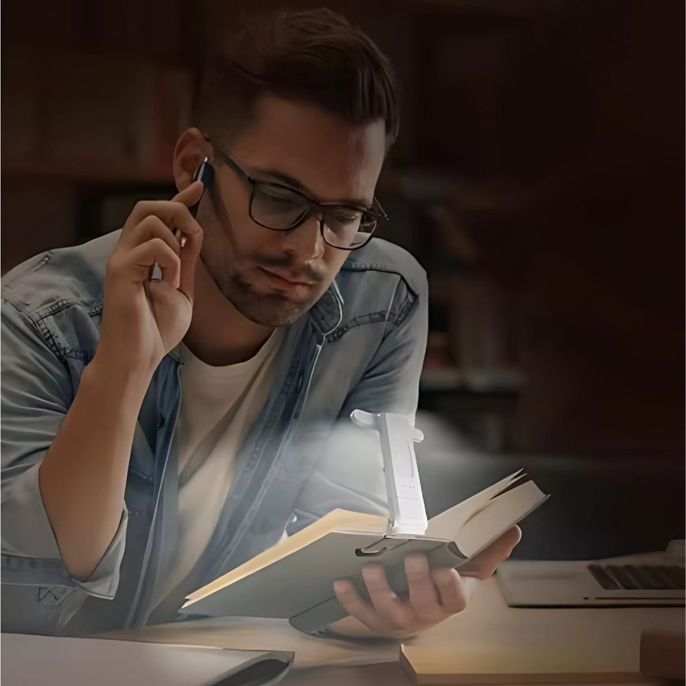 USB Rechargeable LED Clip-On Book Light for Bedtime Reading