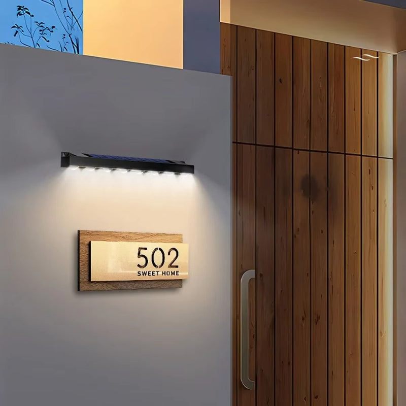 8 LED Solar Wall Light Outdoor Waterproof Garden Balcony Fence Lighting Lamp