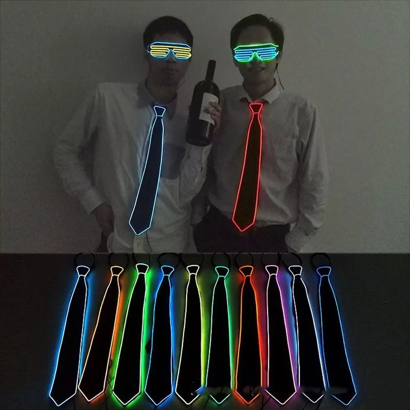 Men's LED Glowing Neon Tie Light-Up Party Accessory