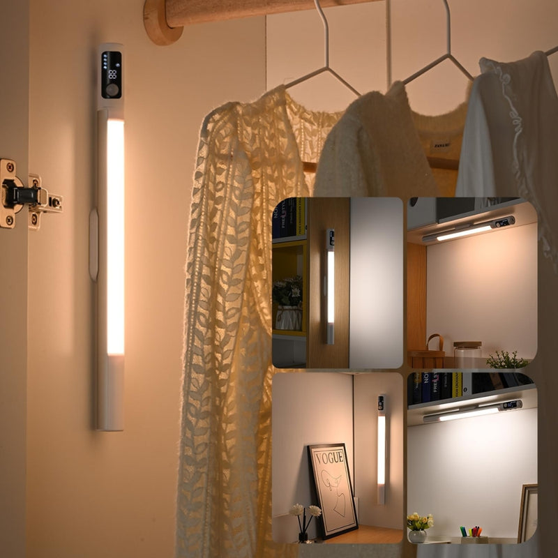 Motion Sensor Rechargeable LED Night Light with Digital Display