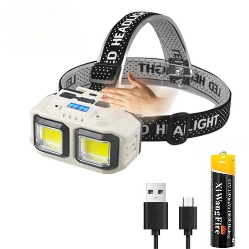 LED Induction Headlamp Waterproof Rechargeable Flashlight for Outdoor