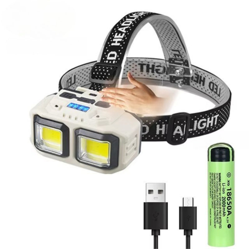 LED Induction Headlamp Waterproof Rechargeable Flashlight for Outdoor
