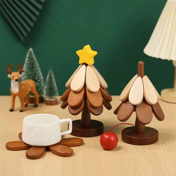 Wooden Heat Resistant Dining Table Mat for Pots and Home Decoration
