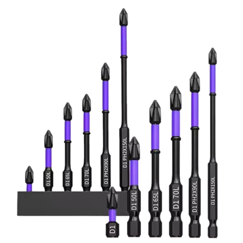 6/12 Pcs Magnetic Screwdriver Bits Non-slip Shockproof Phillips Impact Bits