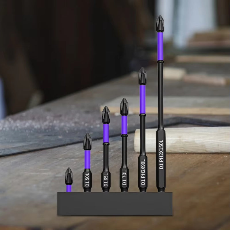 6/12 Pcs Magnetic Screwdriver Bits Non-slip Shockproof Phillips Impact Bits