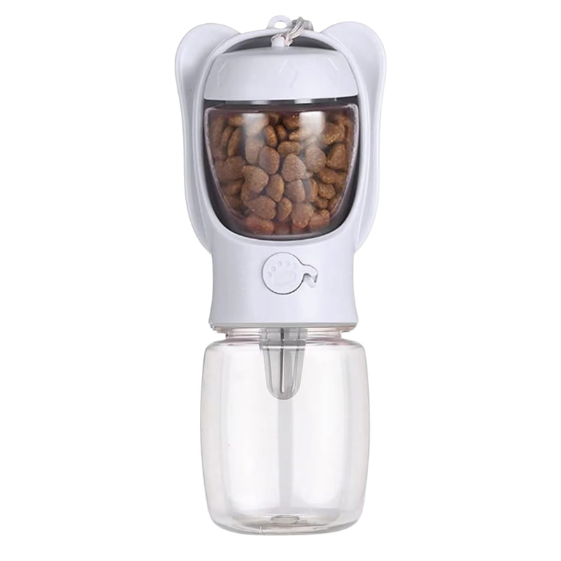 2 in 1 Dog Water Bottle with Food Container and Leak Proof Travel Dispenser