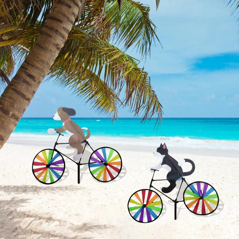 Animal Cartoon Windmill Bicycle Garden Spinner Yard Decoration