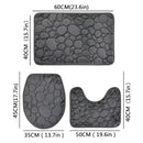 Water Absorbing Non Slip 3 Piece Bathroom Mat Set