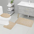 Water Absorbing Non Slip 3 Piece Bathroom Mat Set