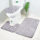 Water Absorbing Non Slip 3 Piece Bathroom Mat Set