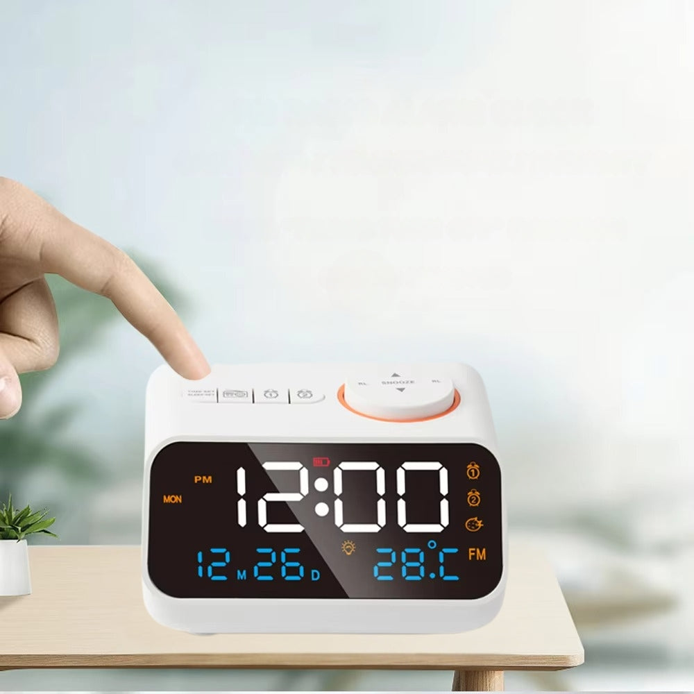 Digital Alarm Clock with FM Radio and Temperature